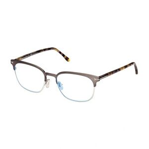 Tom Ford FT5799-B 009 Matte Gunmetal/Havana/Clear Blue Block Lenses 53mm